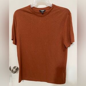 Express linen blend rust colored short sleeve t shirt men’s large
